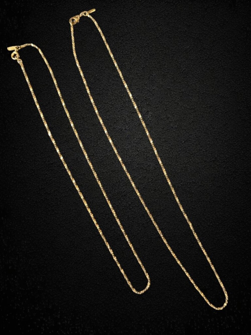 Vintage Monet Gold Tone Rope Chain Necklace Set 16" & 18" Layering Lot of 2